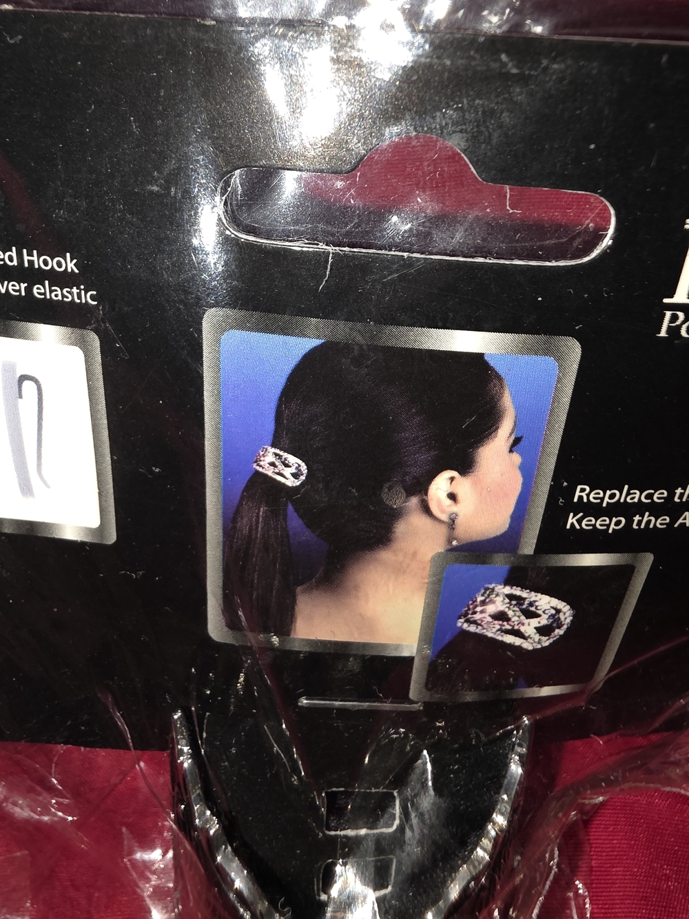 Sparkling Pink and Silver Ponytail Cuff Hair Accessory
